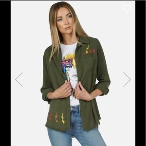 Lauren Moshi Sloane Rainbow Lady Eagle Button Down